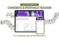 Notion Concert Tracker Template, Music Festival Planning Template, Notion Kpop Planner, Notion Concert Template, Minimalist Notion Template