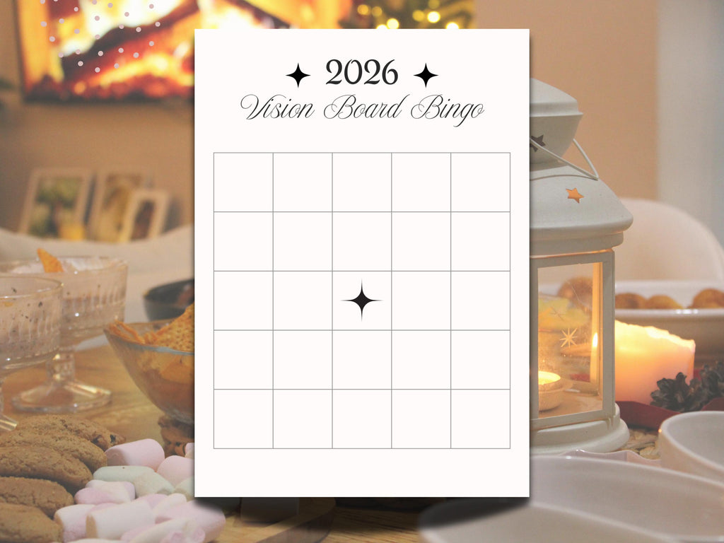 2026 Vision Board Bingo Card, New Year Bingo, 2026 Bingo Printable Card, 2026 New Year Resolution Goals Manifestation for Families Friends