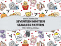 Seamless Seventeen SVT Miniteen Pattern Set Customizable Designs for Prints, Digital Planner, DIY Projects, Arts and Crafts, Work