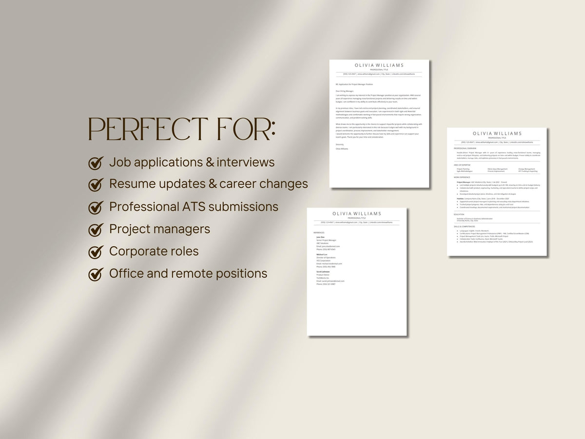 2026 ATS Friendly Resume Template, Pages, Google Docs, ATS Cv Resume Template, Minimalist Resume, Simple Resume, Basic Resume, ATS Resume