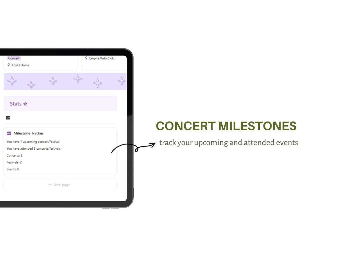 Notion Concert Tracker Template, Music Festival Planning Template, Notion Kpop Planner, Notion Concert Template, Minimalist Notion Template