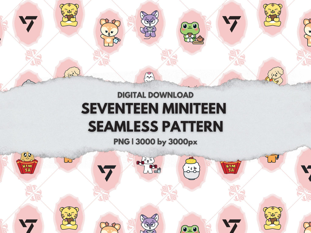 Seventeen SVT Miniteen Seamless Pattern Set for Prints, Digital Planner, Wallpaper, DIY Projects, Arts and Crafts, Work, Apparel, Phone Case