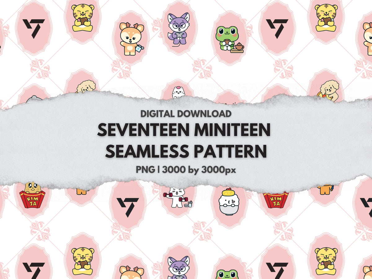Seventeen SVT Miniteen Seamless Pattern Set for Prints, Digital Planner, Wallpaper, DIY Projects, Arts and Crafts, Work, Apparel, Phone Case