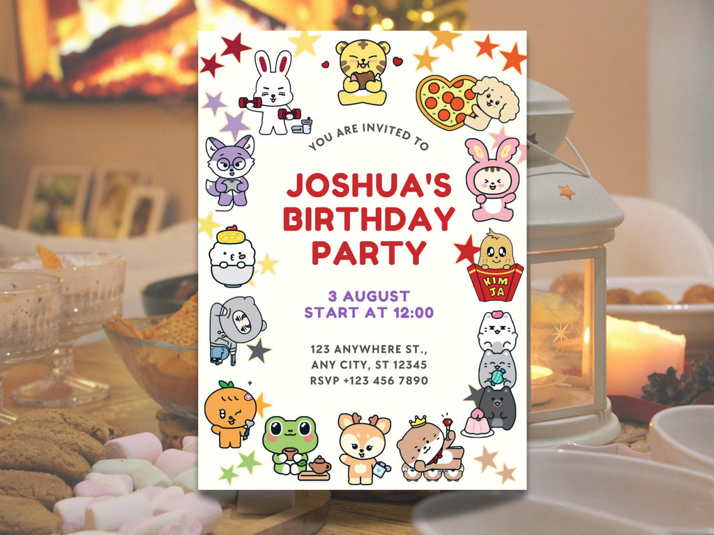 Seventeen Miniteen Birthday Invitation Template | SVT Miniteen Birthday Invite | K-Pop Seventeen Party | Editable Canva