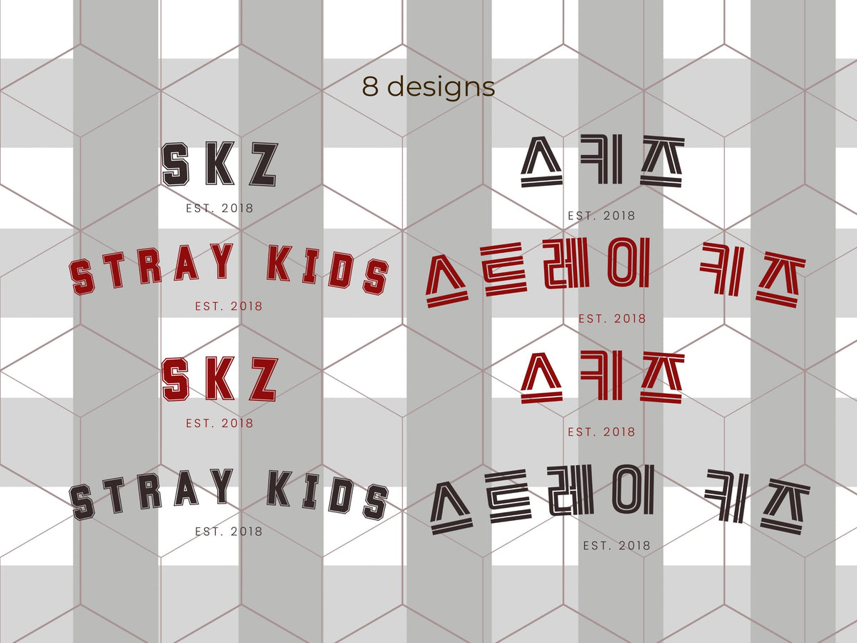 Kpop SKZ Stray Kids University Design PNG + SVG Bundle For Shirts, Prints, Mugs, Tote Bags, Diy Projects