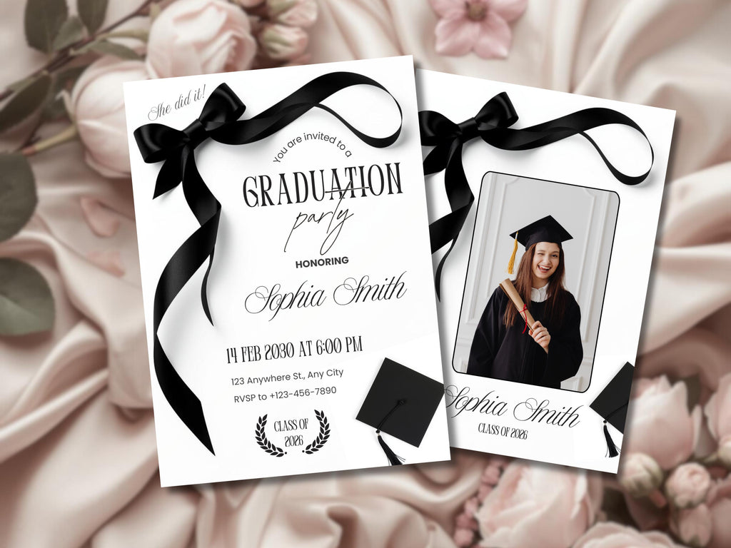 Graduation Party Invitation Template | Editable Grad Party Invite | Class of 2026 Graduation Celebration | Digital Download Printable