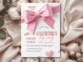 Galentine's Day Girls Night Out Invitation, Galentine's Party Invite, Galentine's Day Invite, Coquette Pink Bow Girls Night, Editable Canva