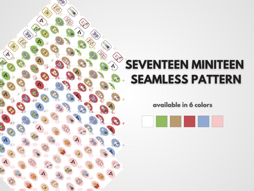 Seventeen SVT Miniteen Seamless Pattern Set for Prints, Digital Planner, Wallpaper, DIY Projects, Arts and Crafts, Work, Apparel, Phone Case