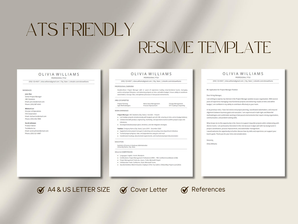 2026 ATS Friendly Resume Template, Pages, Google Docs, ATS Cv Resume T ...