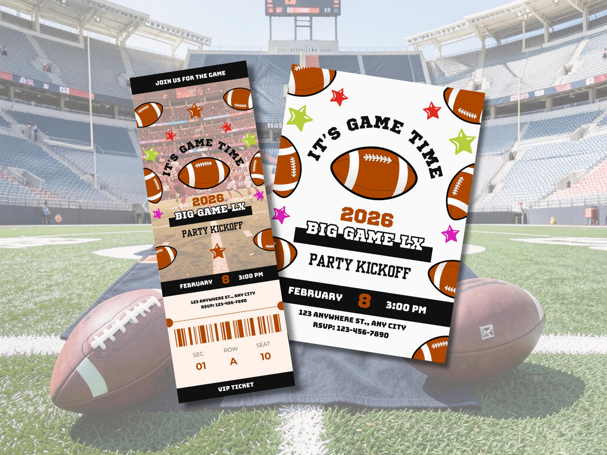 Game Day LX Watch Party Invitation 2026, Editable Invite, Digital Invite, Football Invitation, Mobile Invite, Party Invite, Football Ticket