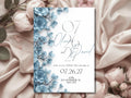 Blue Elegant Wedding Invitation Template – Luxury Floral Canva Invite | Minimal Modern Wedding Invitation | Printable & Digital Download