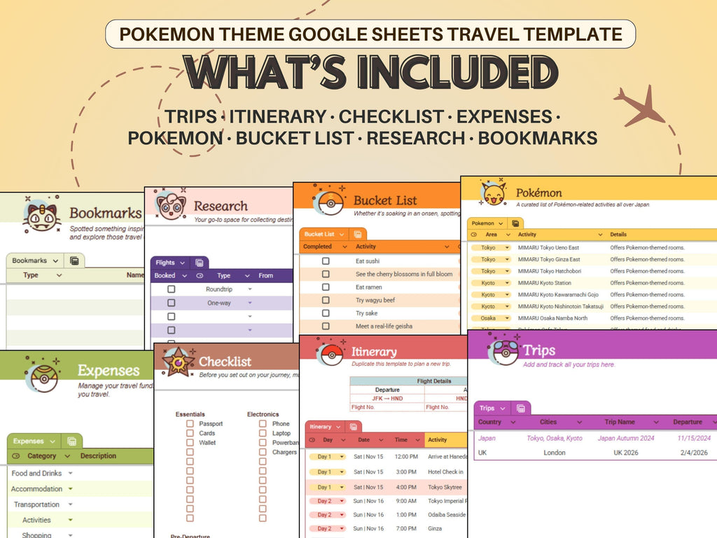 Japan Itinerary Planner Digital Travel Planner for Travel Itinerary Digital Holiday Planner Holiday Itinerary Travel Organizer Google Sheets