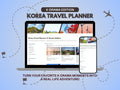 Kdrama Travel Planner, Korea Travel Template, Travel Itinerary, Notion Template, Notion Life Planner, Korean Drama Tracker