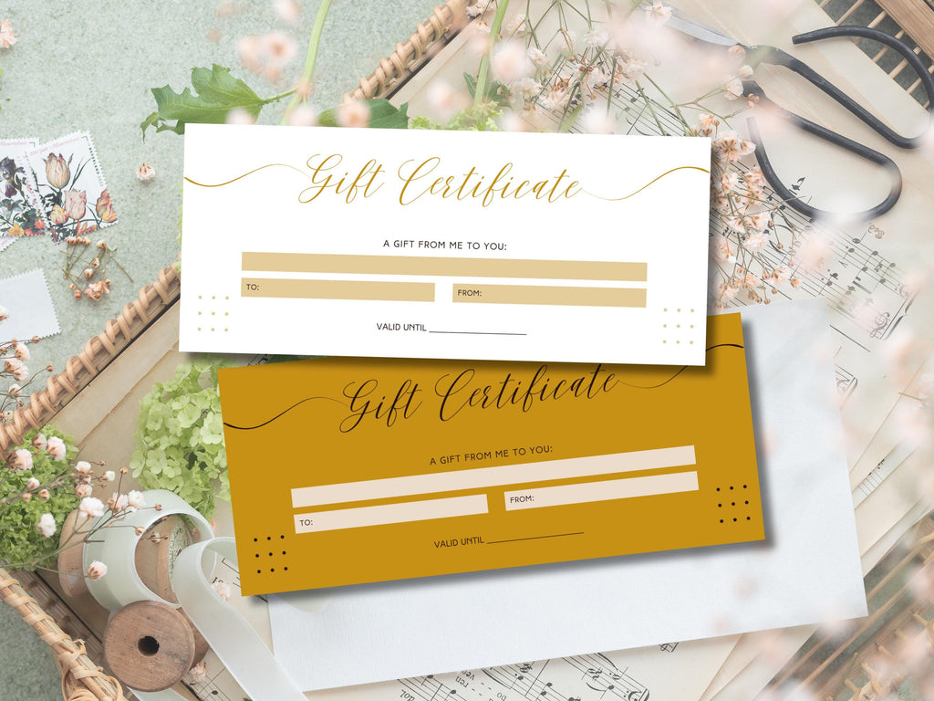 Gift Certificate, Gift Voucher, Letter & A4 Sizes Printable Editable Canva Template
