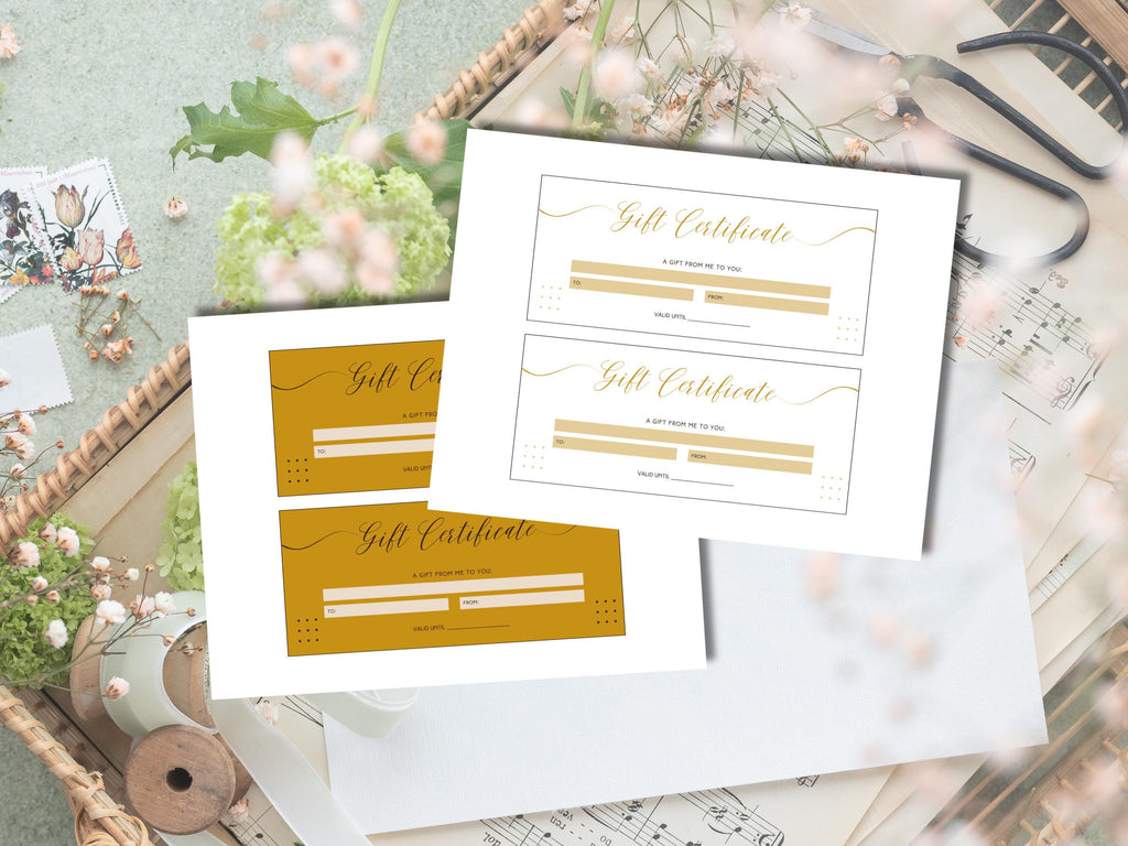 Gift Certificate, Gift Voucher, Letter & A4 Sizes Printable Editable Canva Template