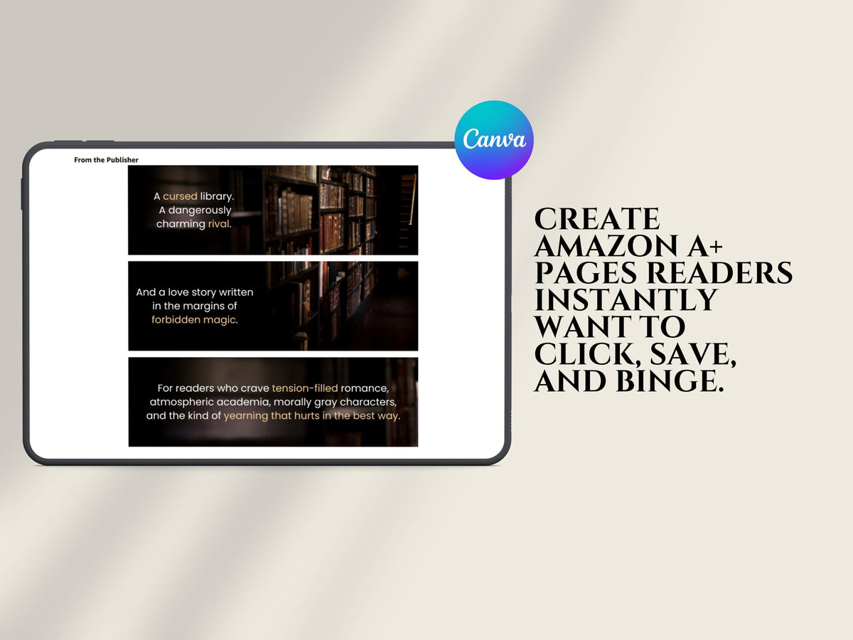 Author KDP A+ Content Canva Template Romance Book Marketing Kit Indie Author Branding Templates Book Promo
