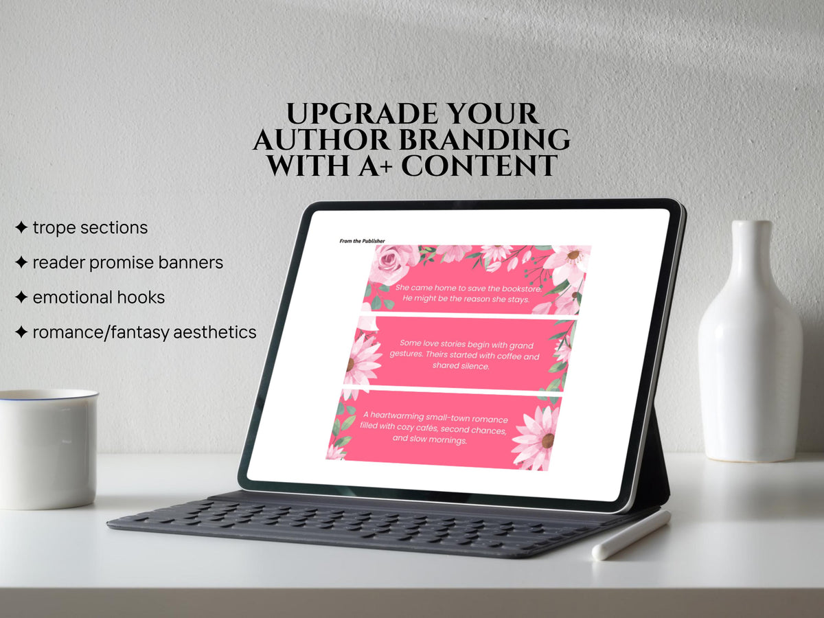 Author KDP A+ Content Canva Template Cozy Romance Book Marketing Kit Indie Author Branding Templates Book Promo
