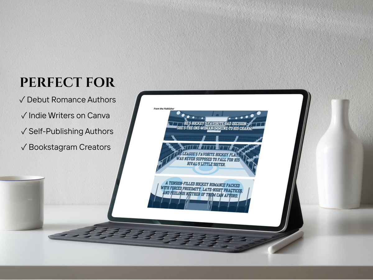 Sports Romance Author KDP A+ Content Canva Template Book Marketing Kit Indie Author Branding Templates Book Promo