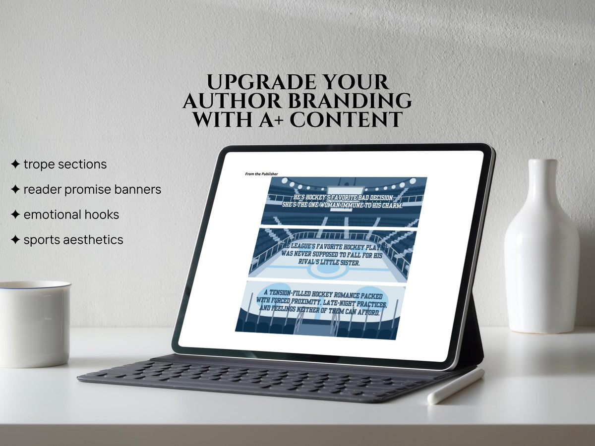 Sports Romance Author KDP A+ Content Canva Template Book Marketing Kit Indie Author Branding Templates Book Promo