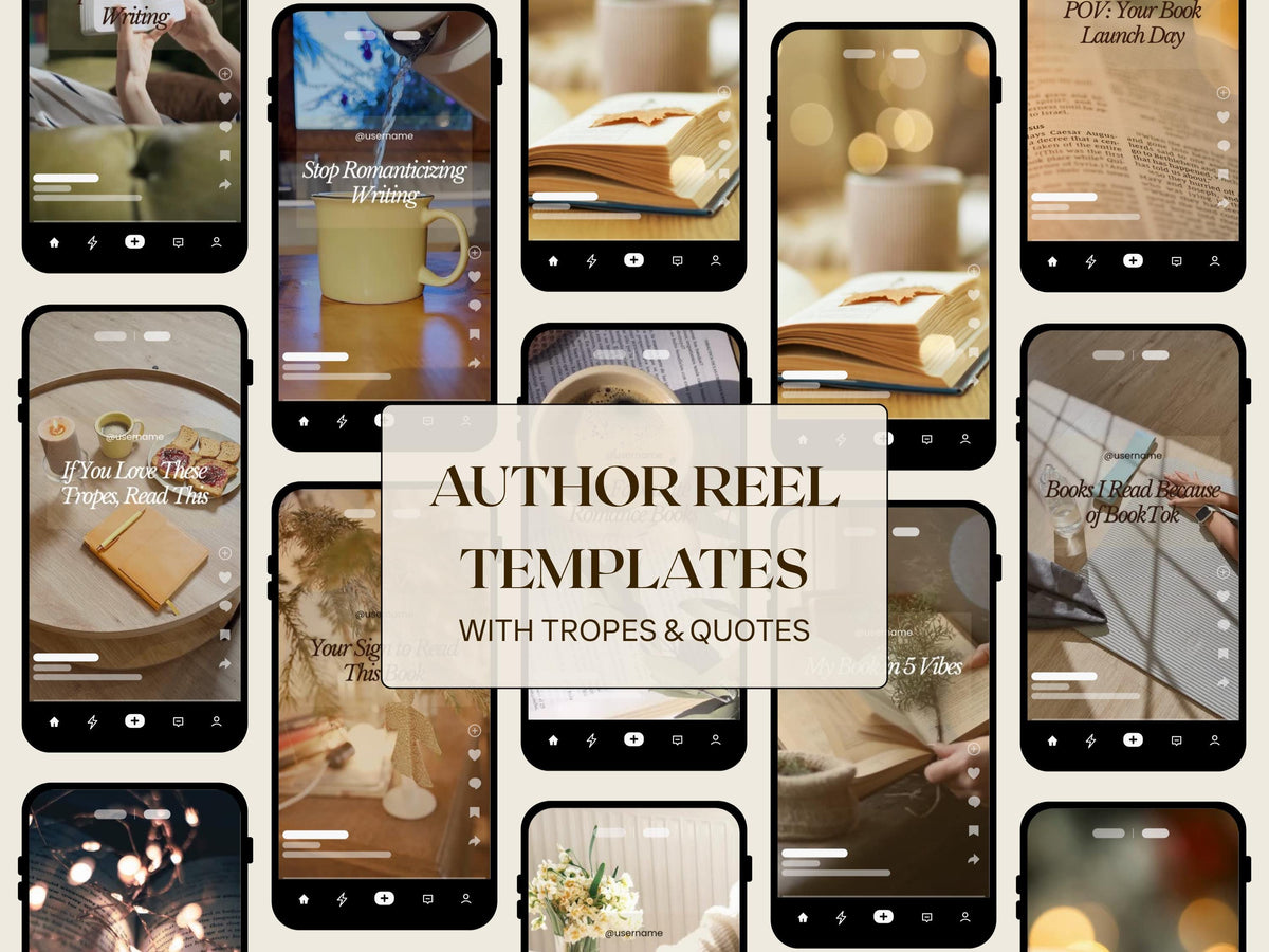 Author Trial Reel Templates, Book Launch Promo Marketing Bookstagram BookTok Reader Bookish Social Media Content, Canva Video