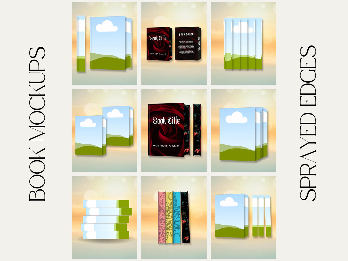 Sprayed Edges Book Mockup 6x9in Bookstagram Template Canva Bundle Instagram Social Media Post, Author Promo for KDP Marketing Series
