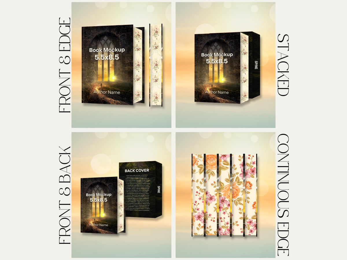 Sprayed Edges Book Mockup 5.5x8.5in Bookstagram Template Canva Bundle Instagram Social Media Post, Author Promo for KDP Marketing Series