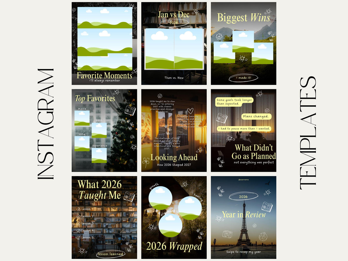 2026 Year in Review Canva Template | Instagram Carousel | Editable Year Recap | Content Creator Wrap-Up | Digital Download