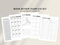 Printable Book Review Template: Reading Journal, Reading Log, Book Tracker, Book Challenge PDF Download Letter A4 A5