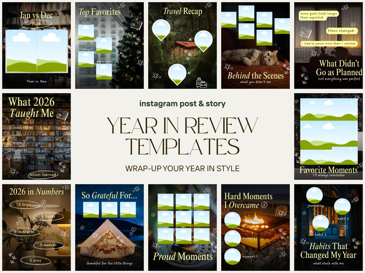 2026 Year in Review Canva Template | Instagram Carousel | Editable Year Recap | Content Creator Wrap-Up | Digital Download