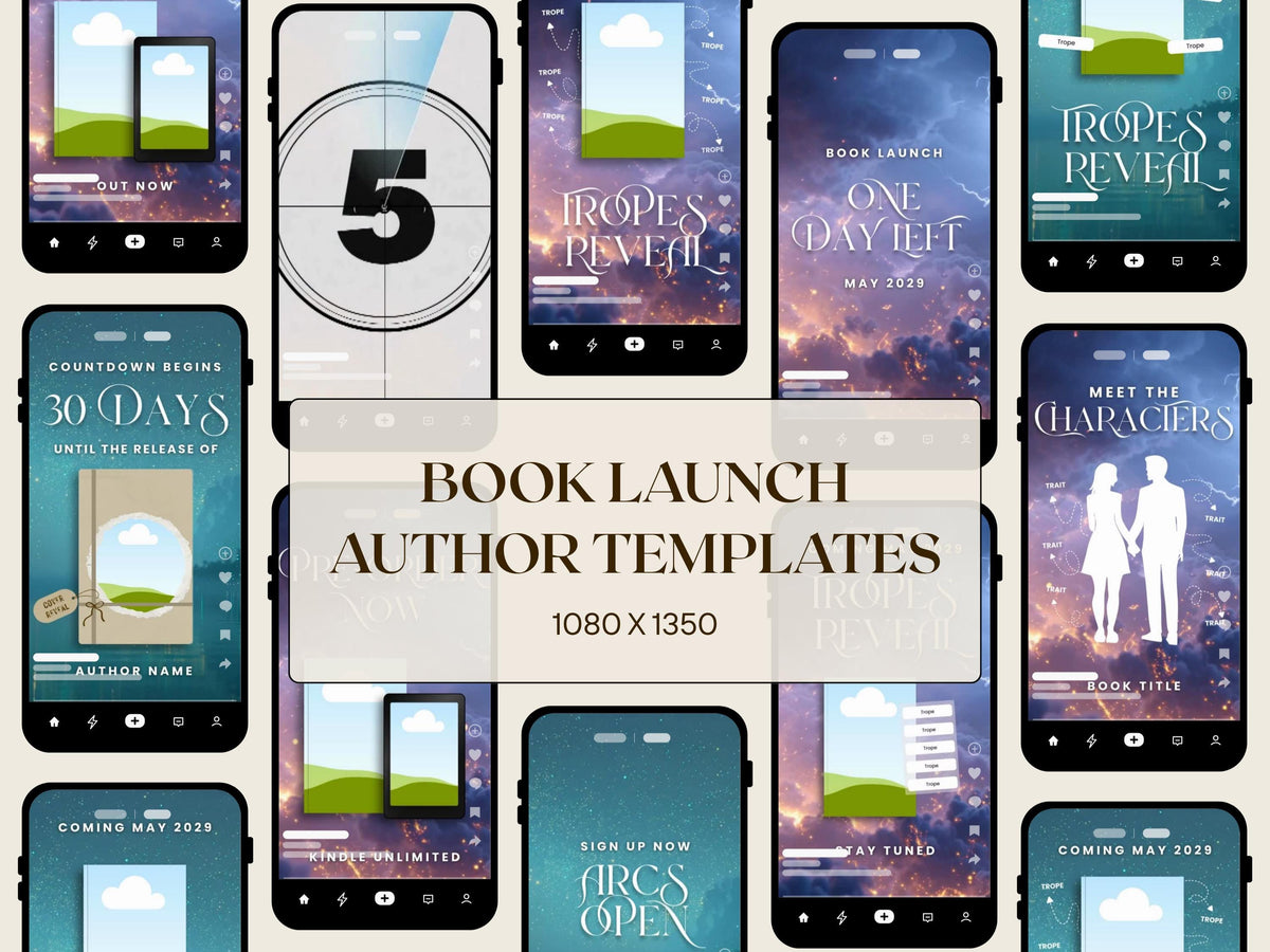 Book Launch Reel Kit, Canva Reels for Authors, Book Marketing, Book Launch, Book Trailer, Romance Fantasy, Romantasy