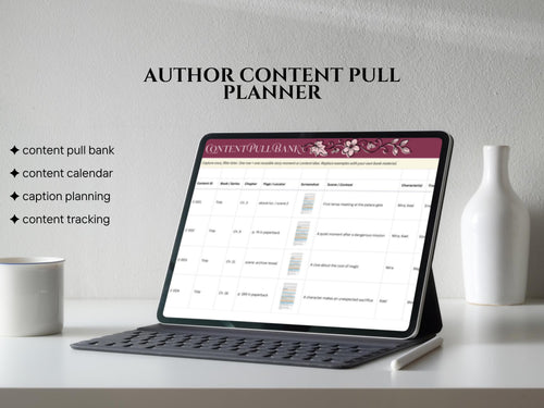 Author Content Pull Planner Canva Sheets, Book Marketing Content Bank, Social Media Planner for Authors, Instagram Content Tracker