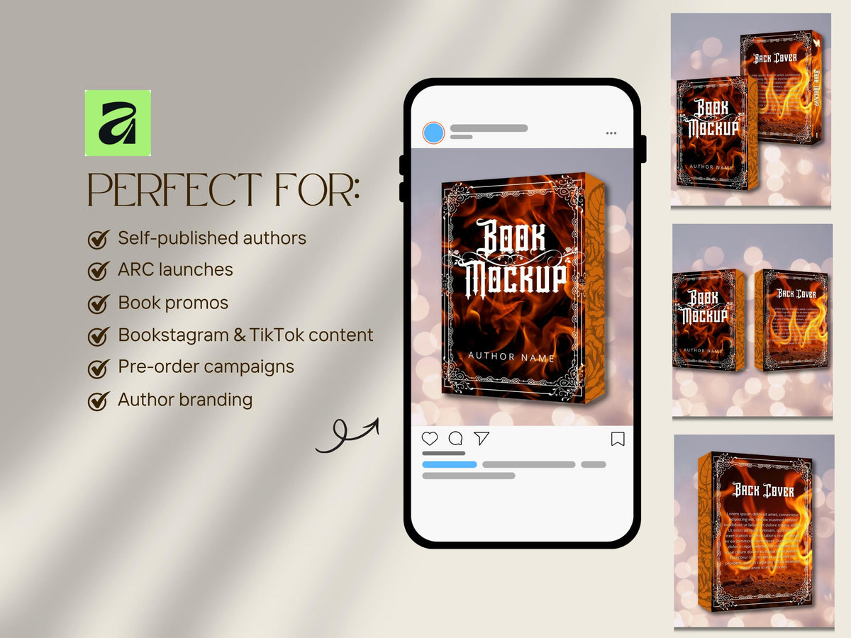 Sprayed Edges Book Mockup 6x9in Affinity Bundle Bookstagram Instagram Social Media Post, Author Promo for KDP Marketing Series