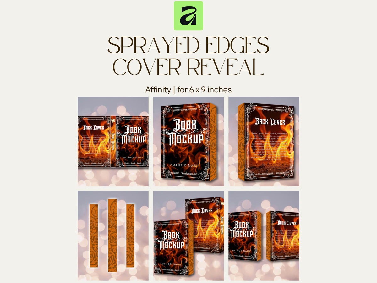 Sprayed Edges Book Mockup 6x9in Affinity Bundle Bookstagram Instagram Social Media Post, Author Promo for KDP Marketing Series