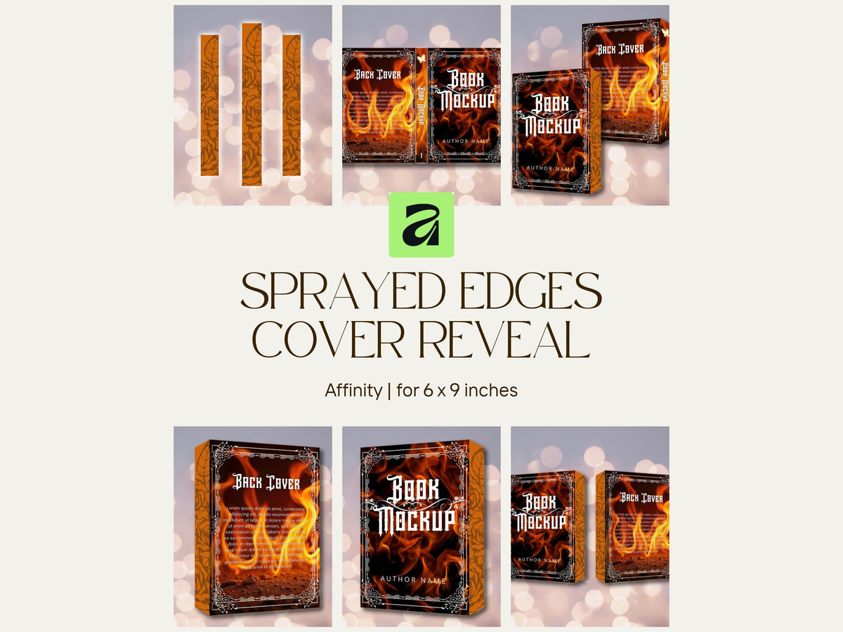 Sprayed Edges Book Mockup 6x9in Affinity Bundle Bookstagram Instagram Social Media Post, Author Promo for KDP Marketing Series